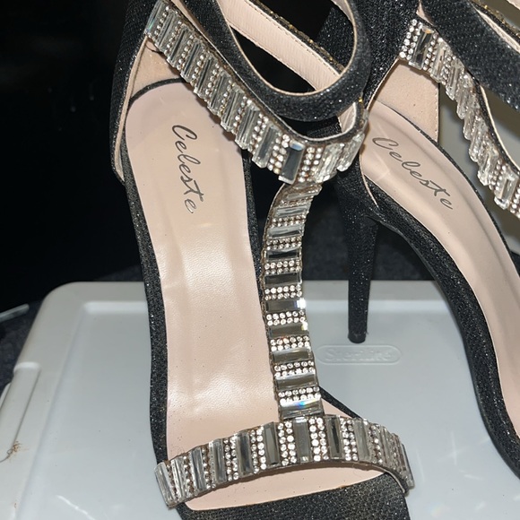 Celeste High heel Glitter Stones Embroidered Size 9 - Picture 3 of 10